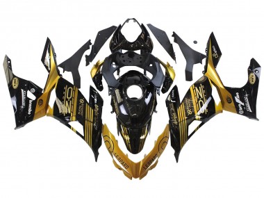 Cheap 2018-2024 Kawasaki EX400 Motorcycle Fairings - Gold Glossy Black UK