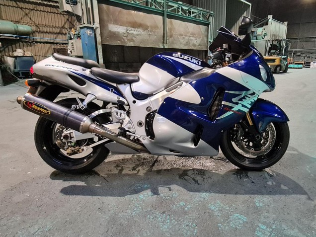 1996-2007 Suzuki GSXR 1300 Hayabusa Motorcycle Fairings - Blue White UK
