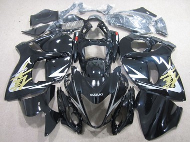 Cheap 2008-2020 Suzuki GSXR 1300 Hayabusa Motorcycle Fairings - Glossy Black White Gold Decal UK