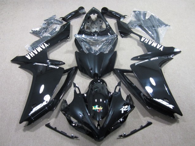 2007-2008 Yamaha YZF R1 Motorcycle Fairings - Glossy Black White Decal UK