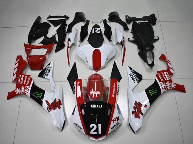 2015-2019 Yamaha YZF R1 Motorcycle Fairings - White Red Glossy Black Green Monster Motul YSP UK