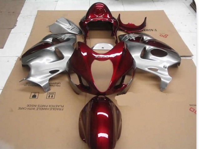 1997-2007 Red D Silver Suzuki GSXR 1300 Hayabusa Motorcycle Fairing