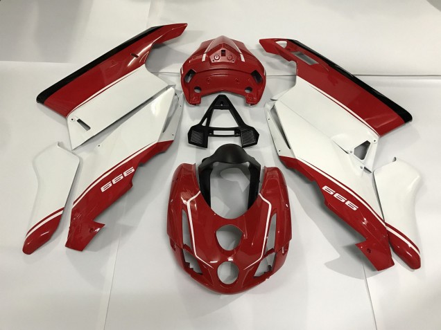2003-2004 White Red and Black Ducati Ducati 749 999 Motorcycle Fairing