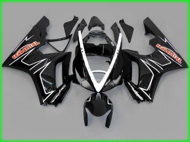 2006-2008 Black Gloss with White Triumph Daytona 675 Motorcycle Fairing