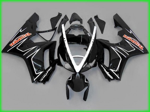 2006-2008 Black Gloss with White Triumph Daytona 675 Motorcycle Fairing