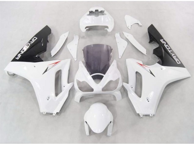 2006-2008 White w Black lowers Triumph Daytona 675 Motorcycle Fairing