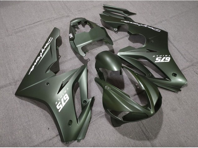 2009-2012 Matte Green White Triumph Daytona 675 Motorcycle Fairing