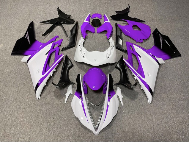 2013-2016 Gloss White and Purple Triumph Daytona 675 Motorcycle Fairing